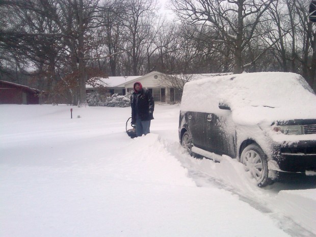 Snowblowing in Rock Island